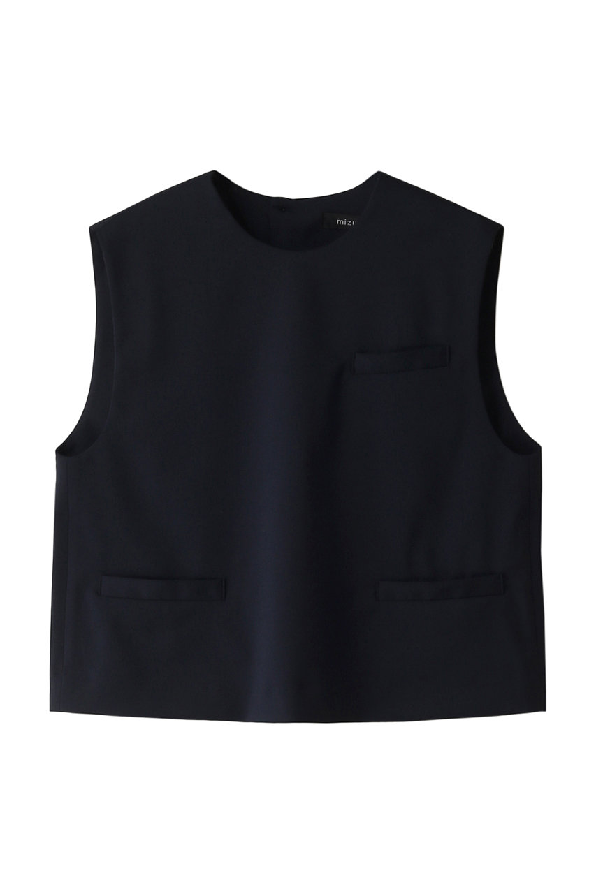 crew neck vest with pockets ベスト