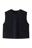 crew neck vest with pockets ベスト