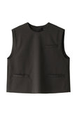 crew neck vest with pockets ベスト