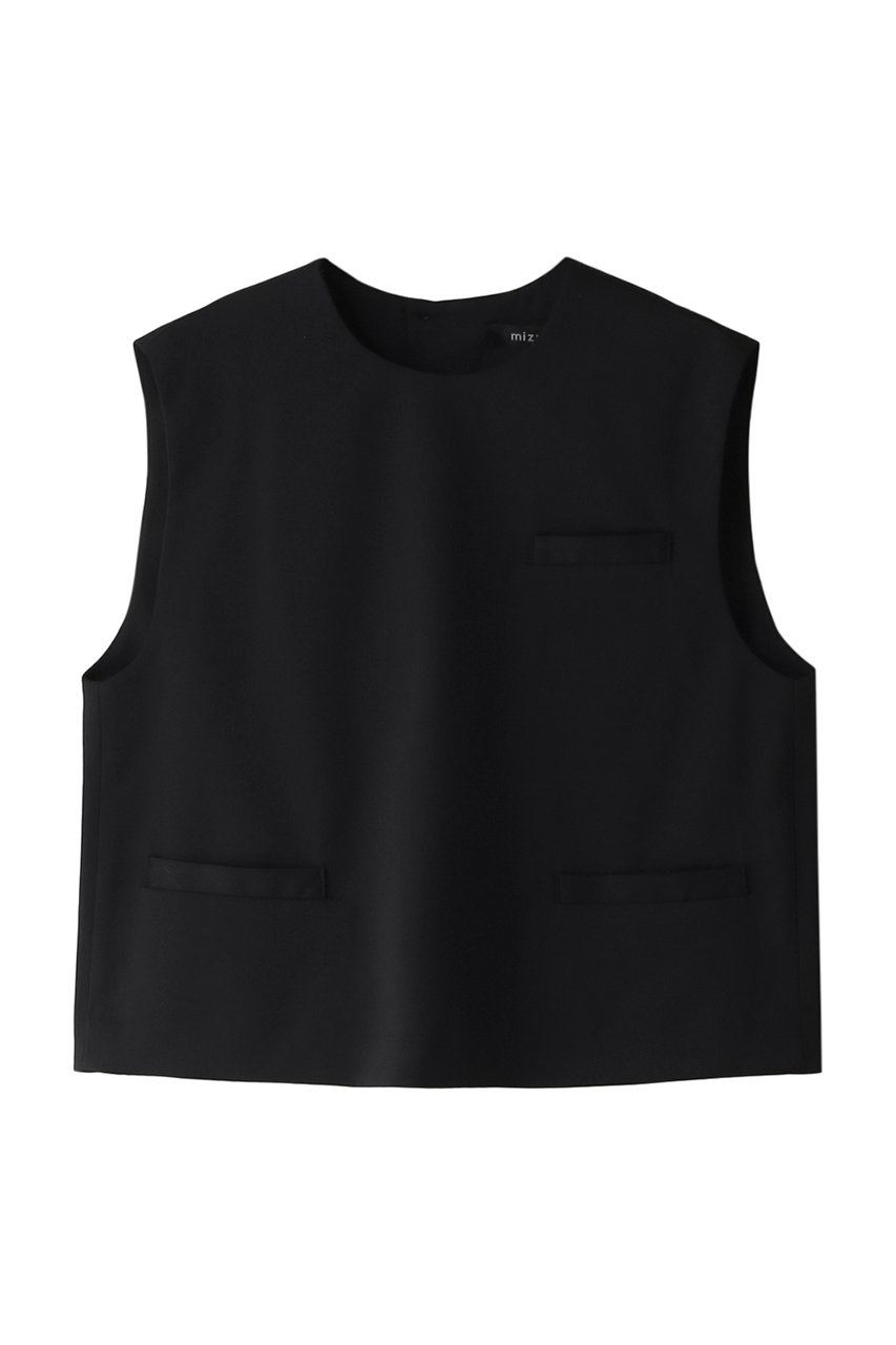 mizuiro ind crew neck vest with pockets ベスト (black, F) ミズイロインド ELLE SHOP mizuiro ind crew neck vest with pockets ベスト (black, F) ミズイロインド ELLE SHOP