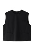 crew neck vest with pockets ベスト
