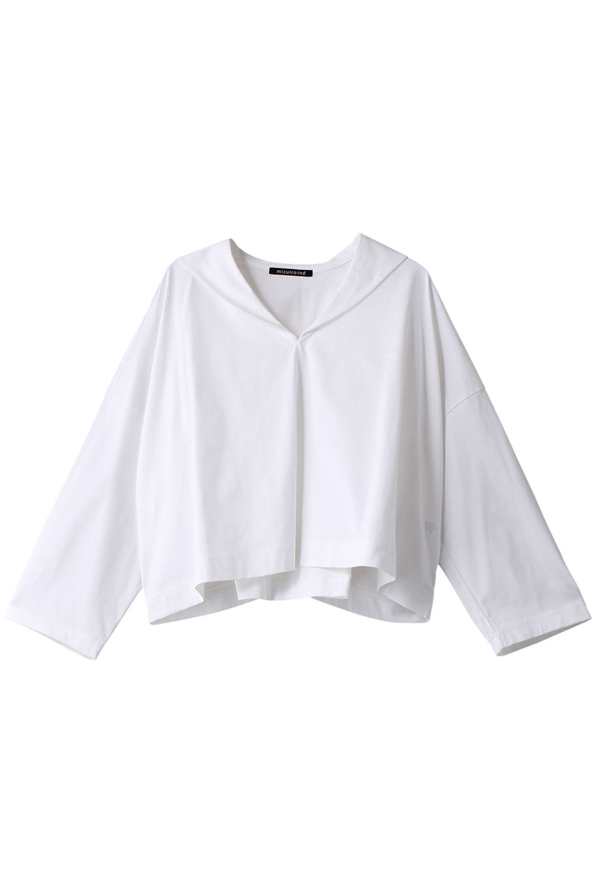 mizuiro ind sailor collar T Tシャツ (off white, F) ミズイロインド ELLE SHOP
