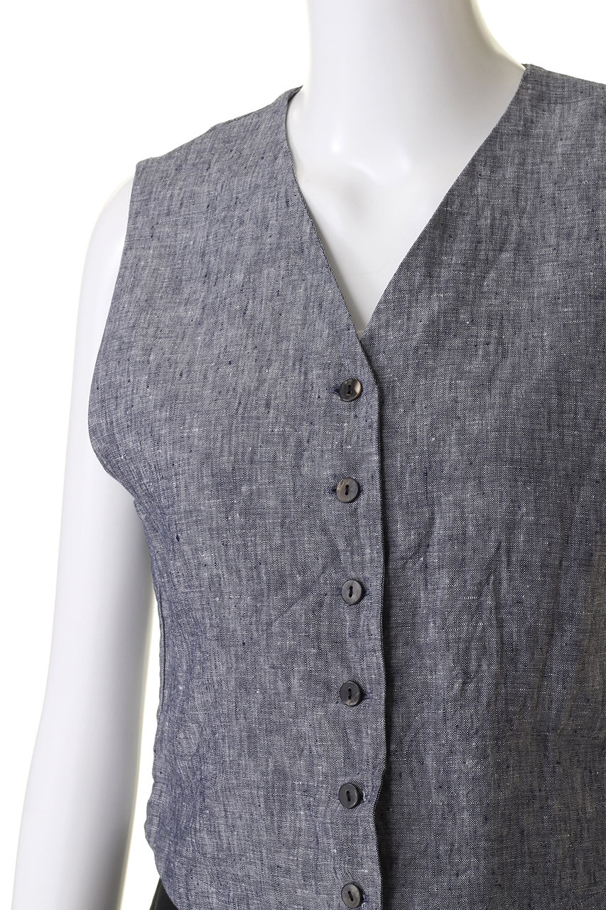 mizuiro ind(ミズイロインド)｜linen short vest ベスト/ivory の通販 ...