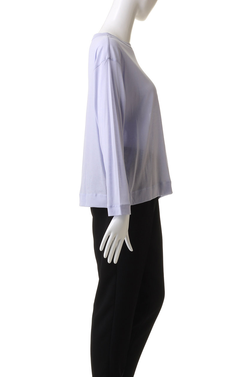mizuiro ind◆gauze c/neck wide PO/プルオーバー/ロングスリーフ長袖カットソー/ポリエステル/BLU/ mizuiro ind(ミズイロインド)｜gauze c/neck wide PO プル