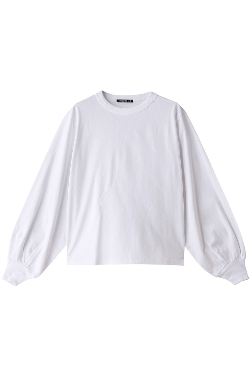 mizuiro ind puff slv long T Tシャツ (off white, F) ミズイロインド ELLE SHOP