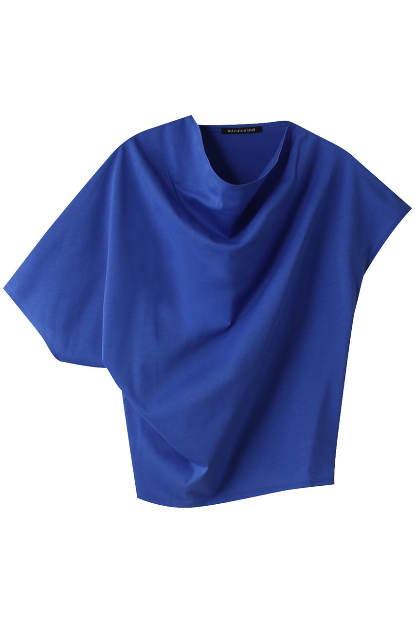 mizuiro ind asymmetry drape P/O プルオーバー (blue, F) ミズイロインド ELLE SHOP