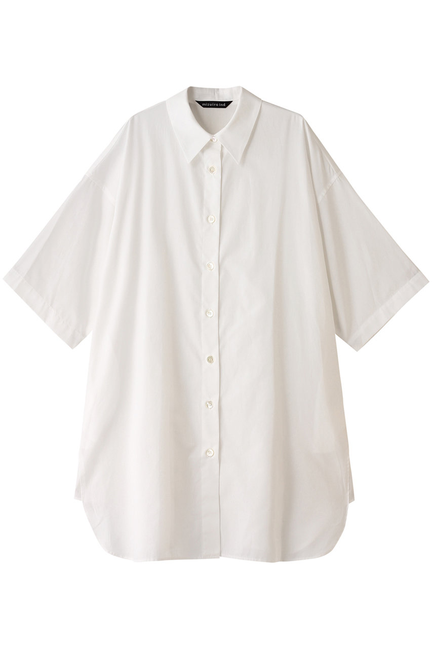 ミズイロインド/mizuiro indのhalf slv wide shirt OP ワンピース(off white/2-250055)