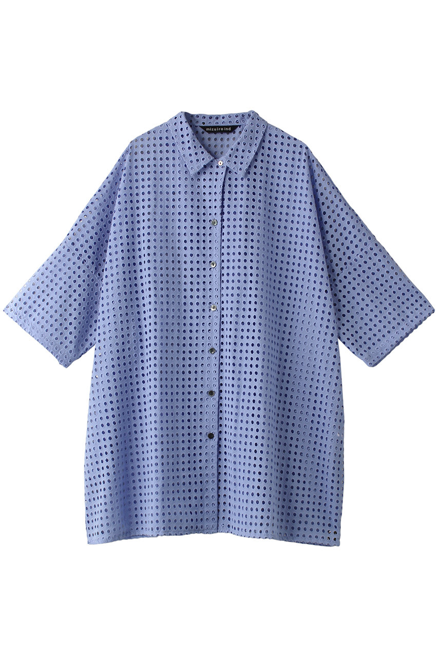 mizuiro ind lace wide shirt tunic チュニック (l.blue, F) ミズイロインド ELLE SHOP
