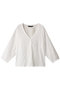 V neck shirt シャツ ミズイロインド/mizuiro ind off white