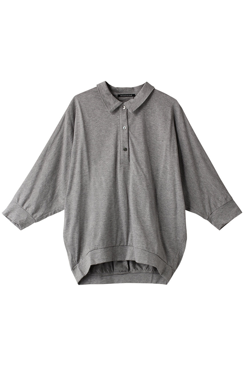 mizuiro ind cocoon polo P/O プルオーバー (gray, F) ミズイロインド ELLE SHOP