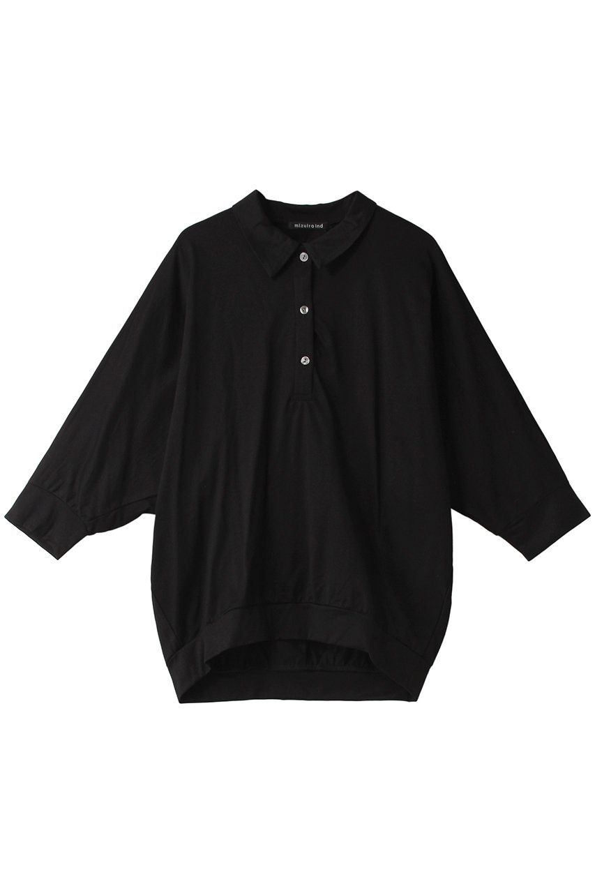 mizuiro ind cocoon polo P/O プルオーバー (black, F) ミズイロインド ELLE SHOP mizuiro ind cocoon polo P/O プルオーバー (black, F) ミズイロインド ELLE SHOP