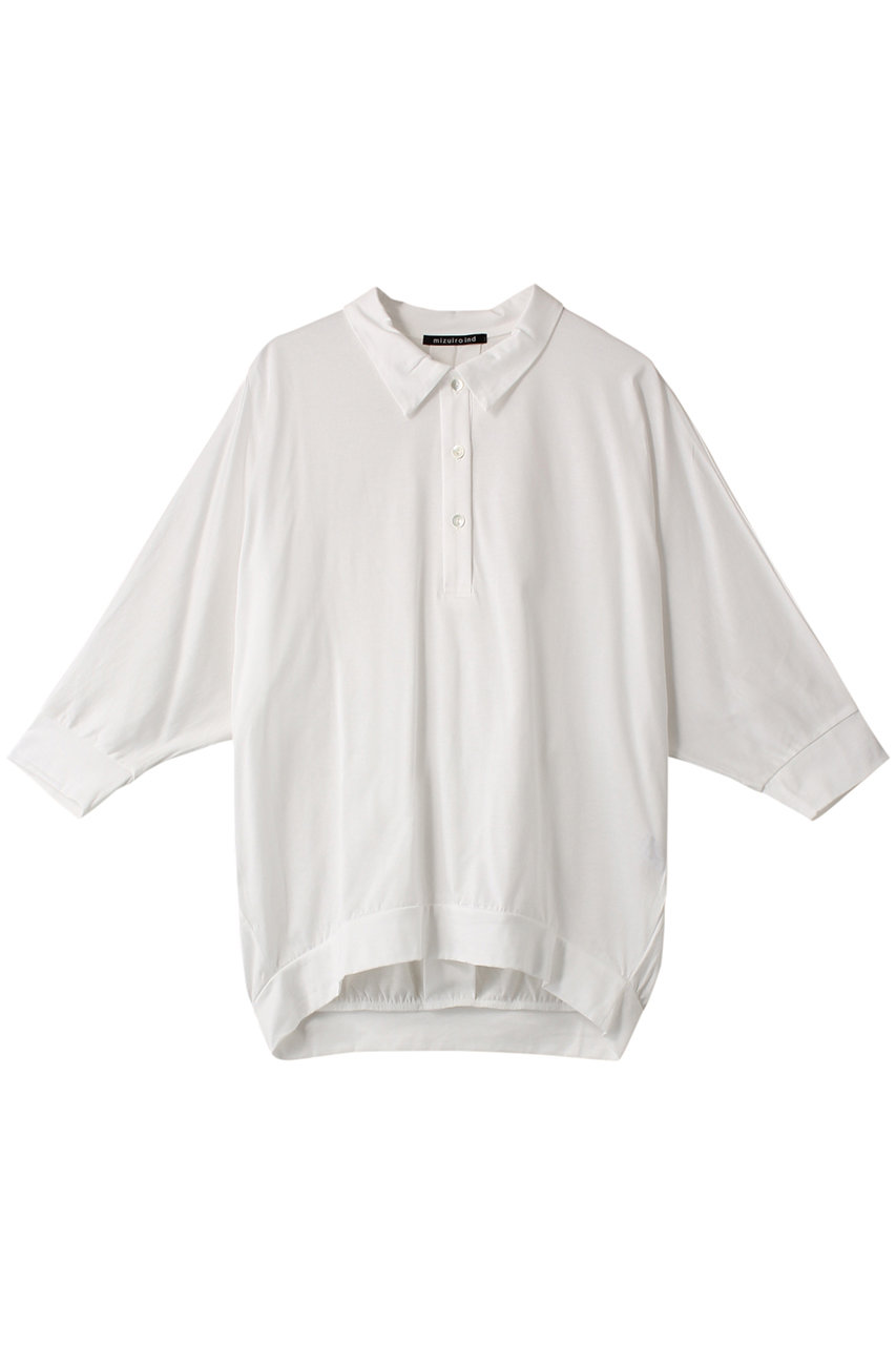 mizuiro ind cocoon polo P/O プルオーバー (off white, F) ミズイロインド ELLE SHOP mizuiro ind cocoon polo P/O プルオーバー (off white, F) ミズイロインド ELLE SHOP