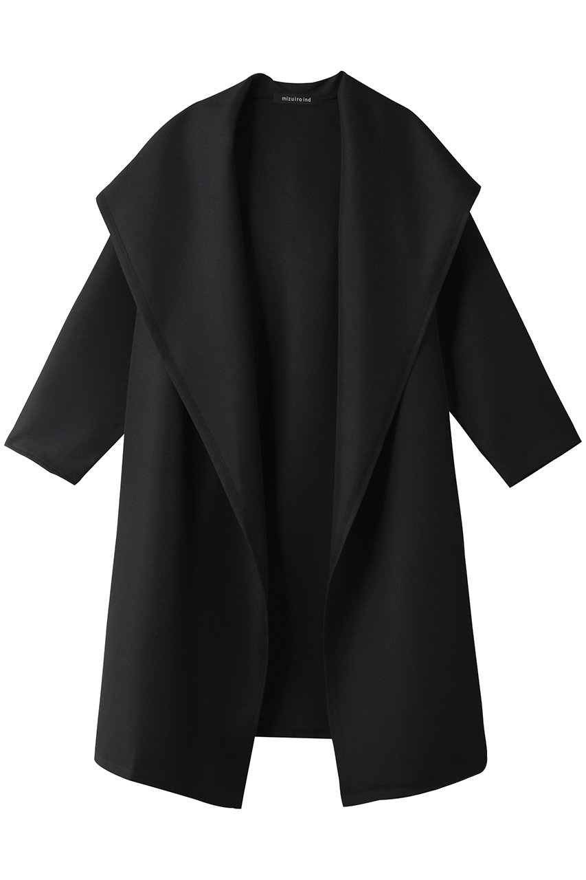 ミズイロインド/mizuiro indのdrape hooded C/D カーディガン(black/2-270001)