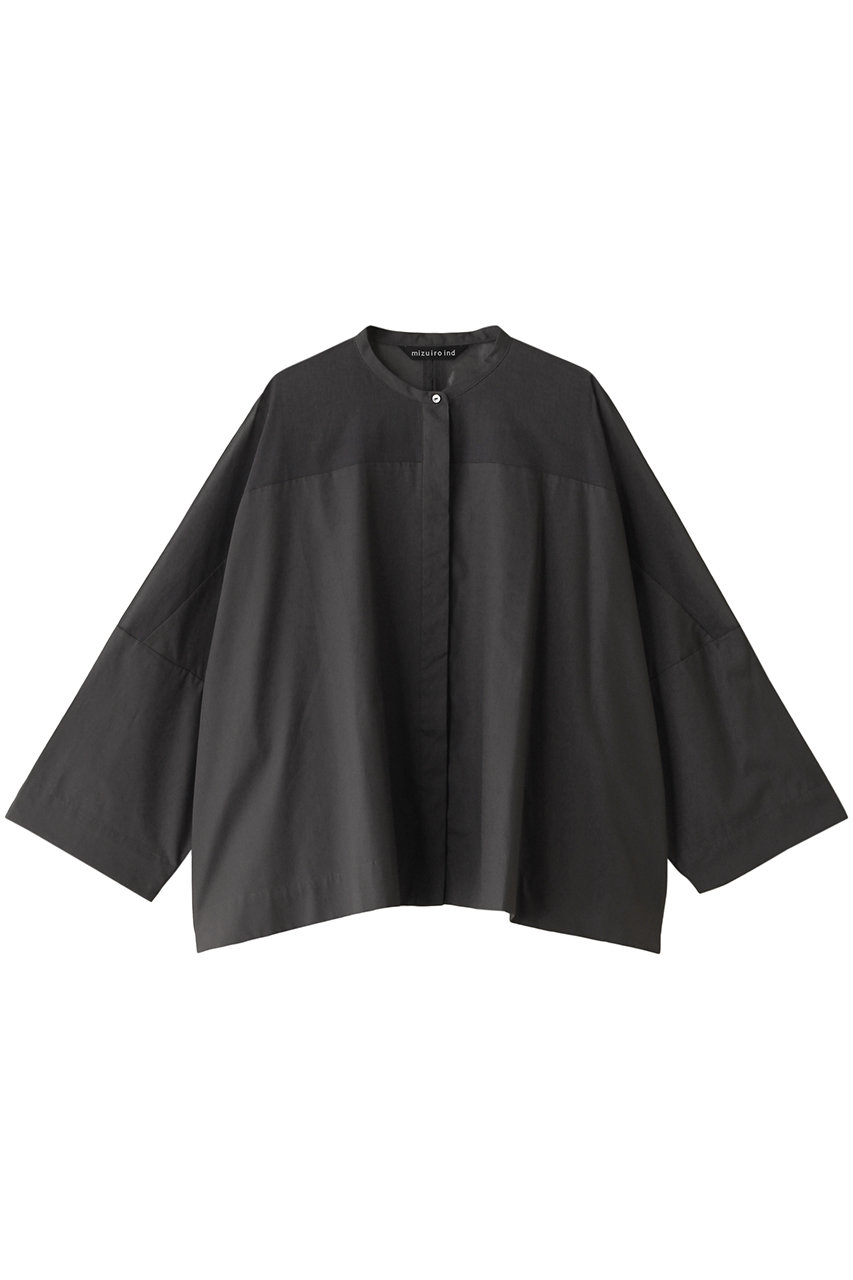 ミズイロインド/mizuiro indのstand collar sheer shirt シャツ(c.gray/2-230057)