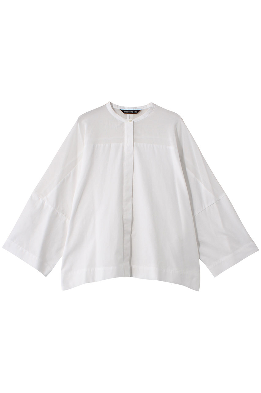 ミズイロインド/mizuiro indのstand collar sheer shirt シャツ(off white/2-230057)