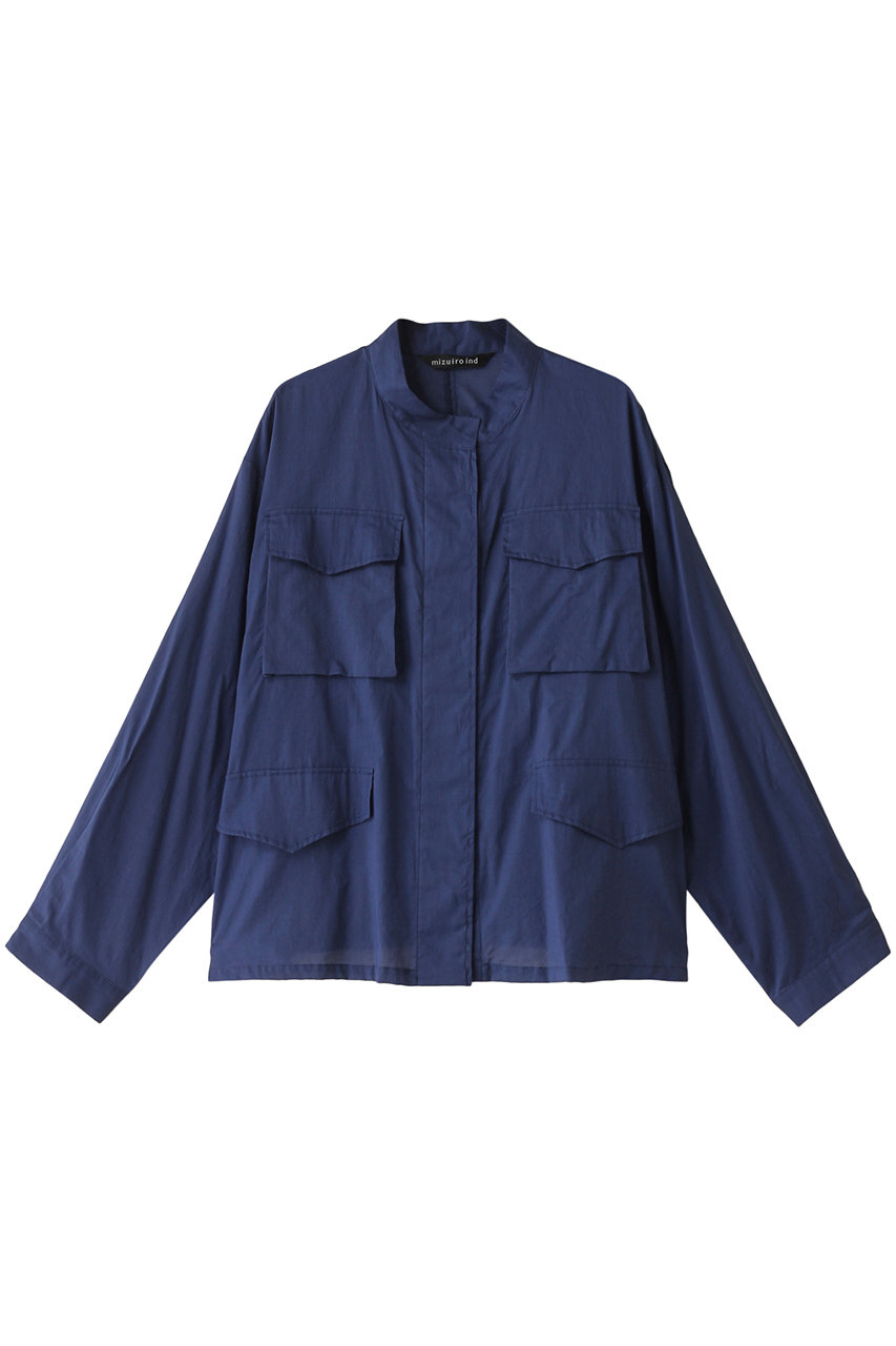 ミズイロインド/mizuiro indのsheer military shirt シャツ(blue/2-230062)