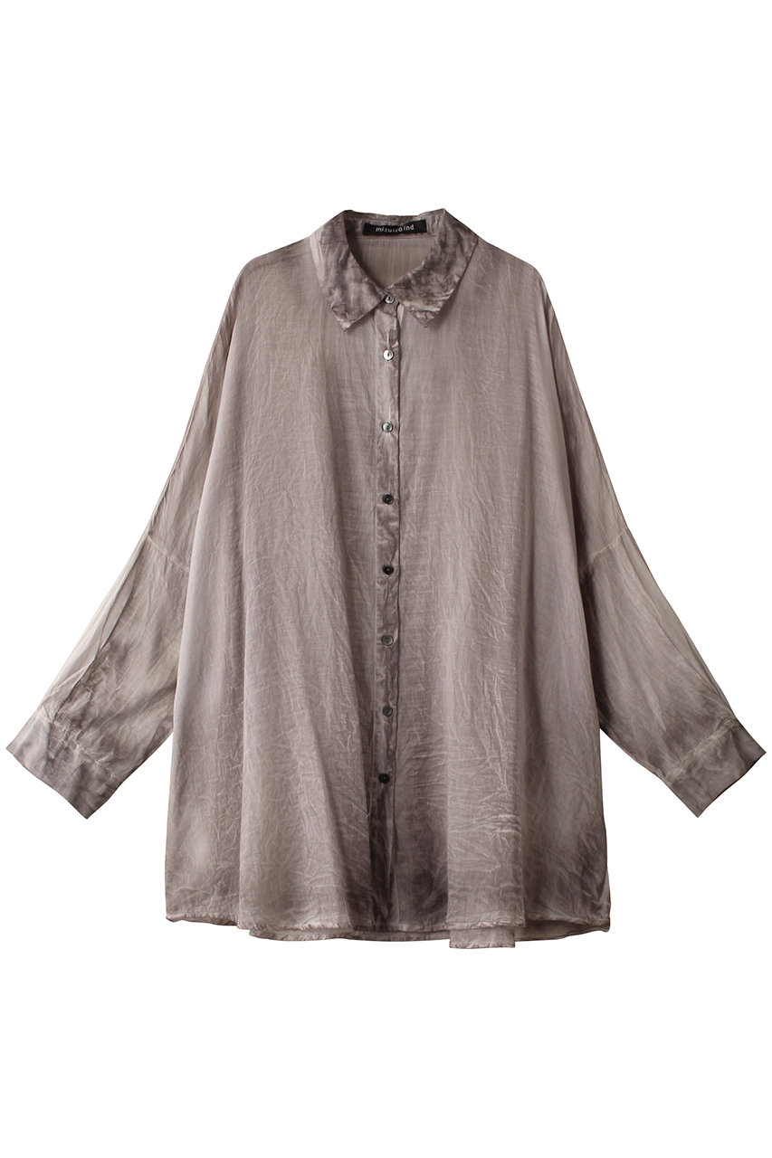 mizuiro ind pigmented die wide shirt tunic チュニック (beige, F) ミズイロインド ELLE SHOP