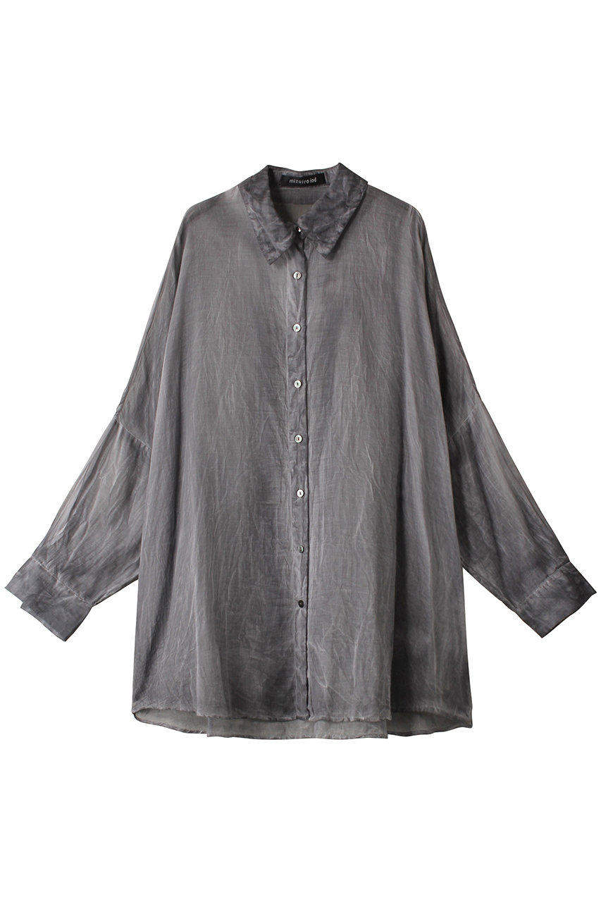 mizuiro ind pigmented die wide shirt tunic チュニック (gray, F) ミズイロインド ELLE SHOP