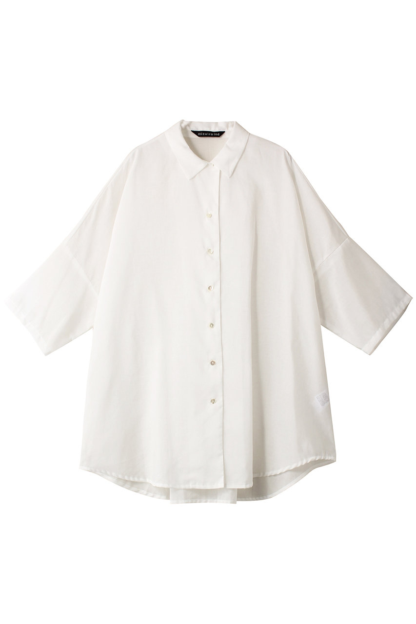mizuiro ind half slv wide shirt シャツ (off white, F) ミズイロインド ELLE SHOP mizuiro ind half slv wide shirt シャツ (off white, F) ミズイロインド ELLE SHOP