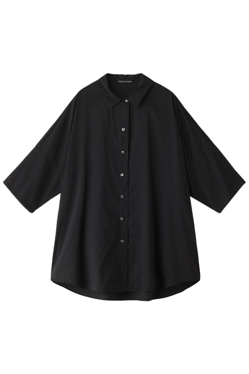 mizuiro ind half slv wide shirt シャツ (blackA, F) ミズイロインド ELLE SHOP mizuiro ind half slv wide shirt シャツ (blackA, F) ミズイロインド ELLE SHOP
