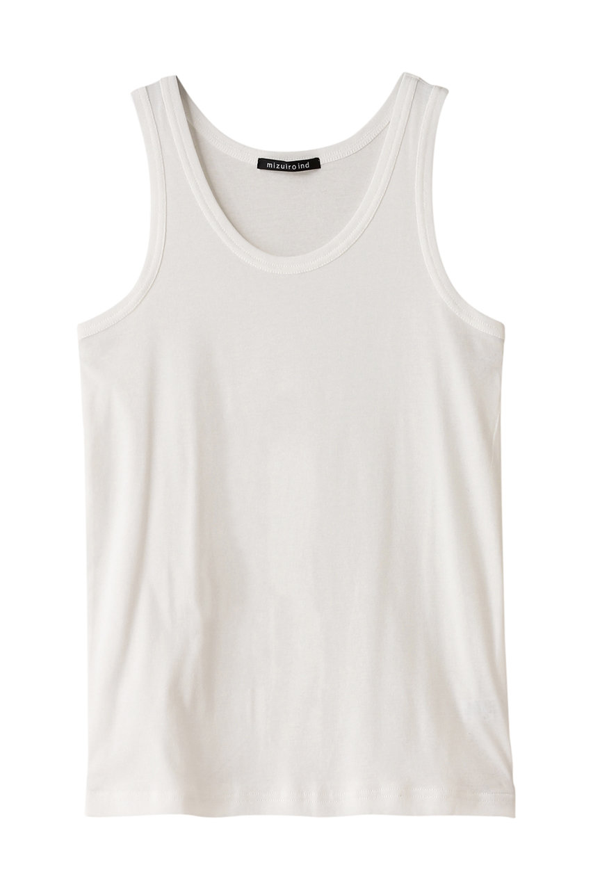 ミズイロインド/mizuiro indのrib knit tank top トップ(off white/2-210072)