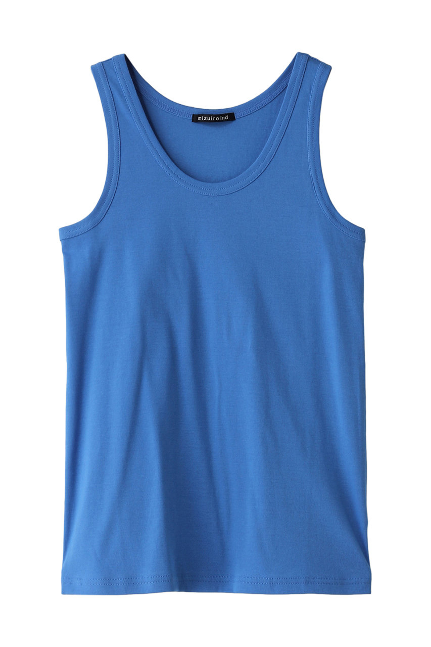 ミズイロインド/mizuiro indのrib knit tank top トップ(blue/2-210072)