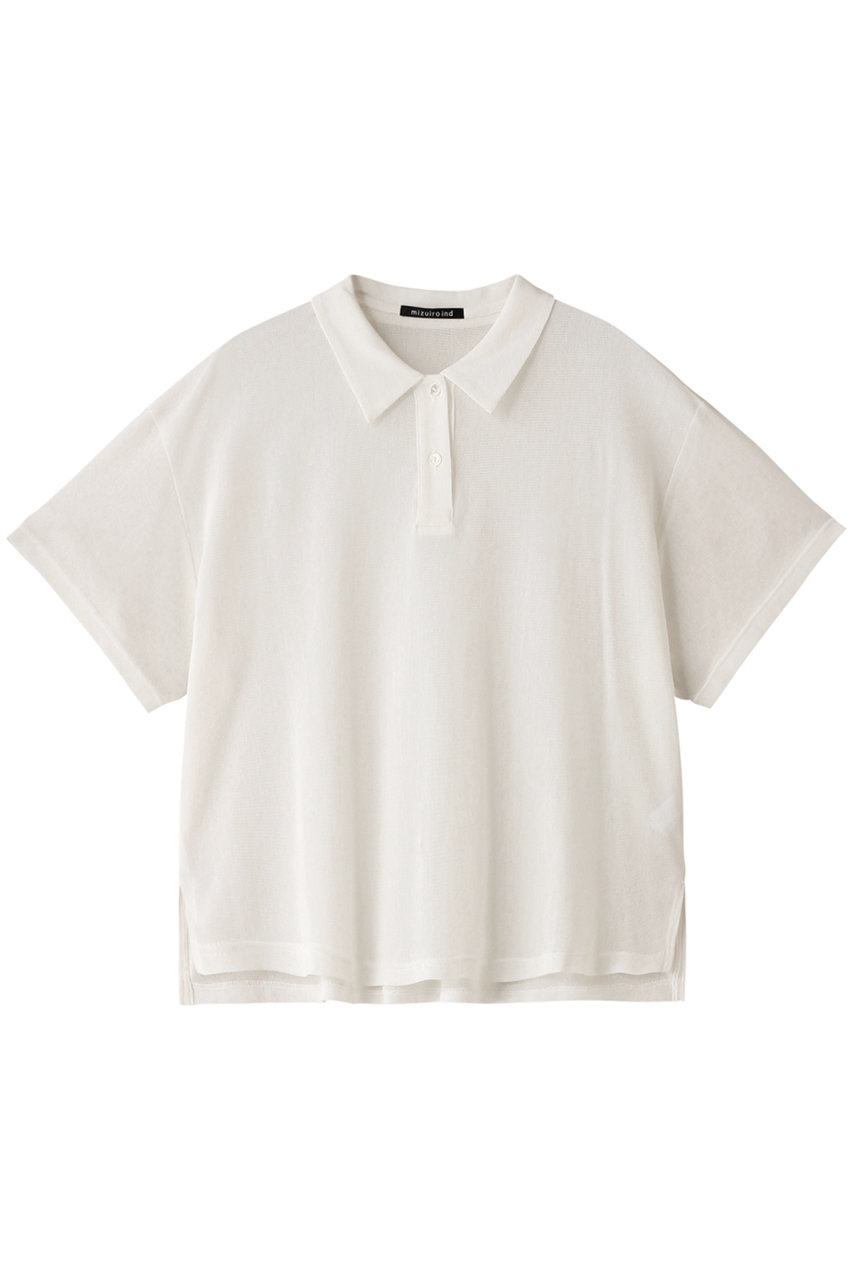 ミズイロインド/mizuiro indのmesh polo  shirt シャツ(off white/2-210068)