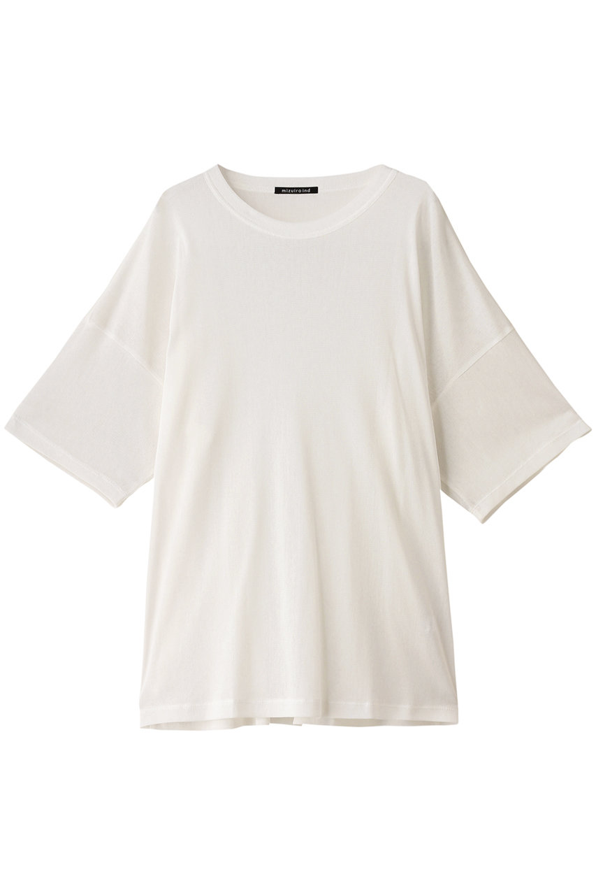 ミズイロインド/mizuiro indのmesh wide T Tシャツ(off white/2-210067)