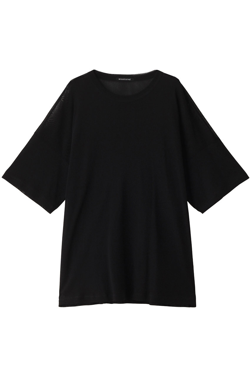 ミズイロインド/mizuiro indのmesh wide T Tシャツ(black/2-210067)