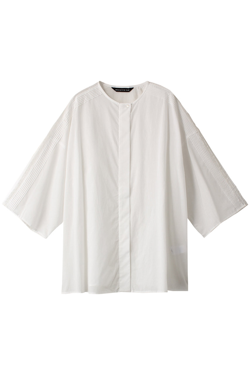 mizuiro ind(ミズイロインド)｜pin tuck crew neck tunic チュニック/off white  の通販｜ELLESHOP・(エル・ショップ)