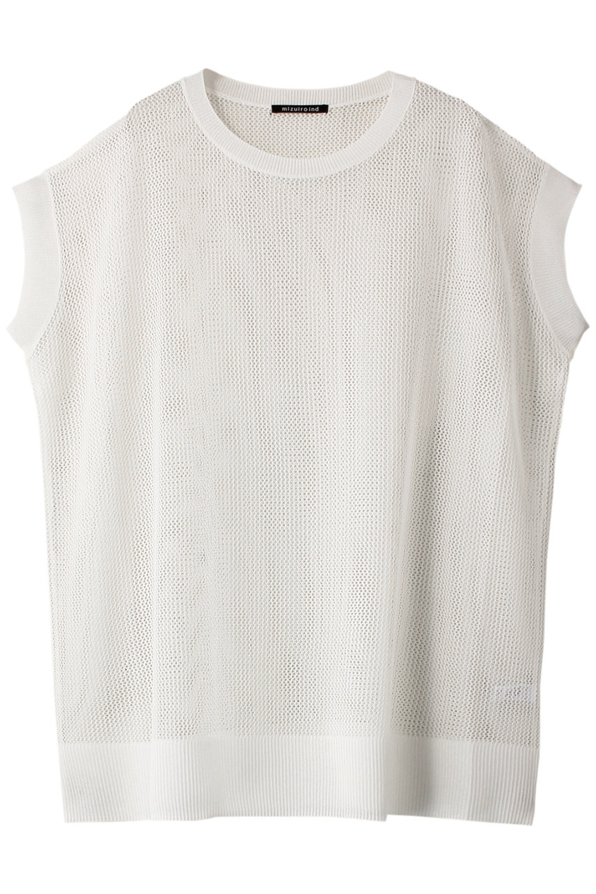 ミズイロインド/mizuiro indのmesh pattern vest ベスト(off white/2-220015)