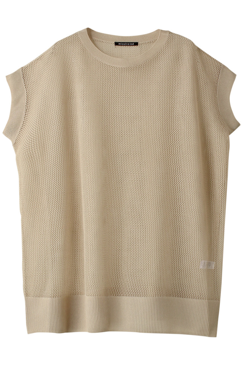ミズイロインド/mizuiro indのmesh pattern vest ベスト(beige/2-220015)