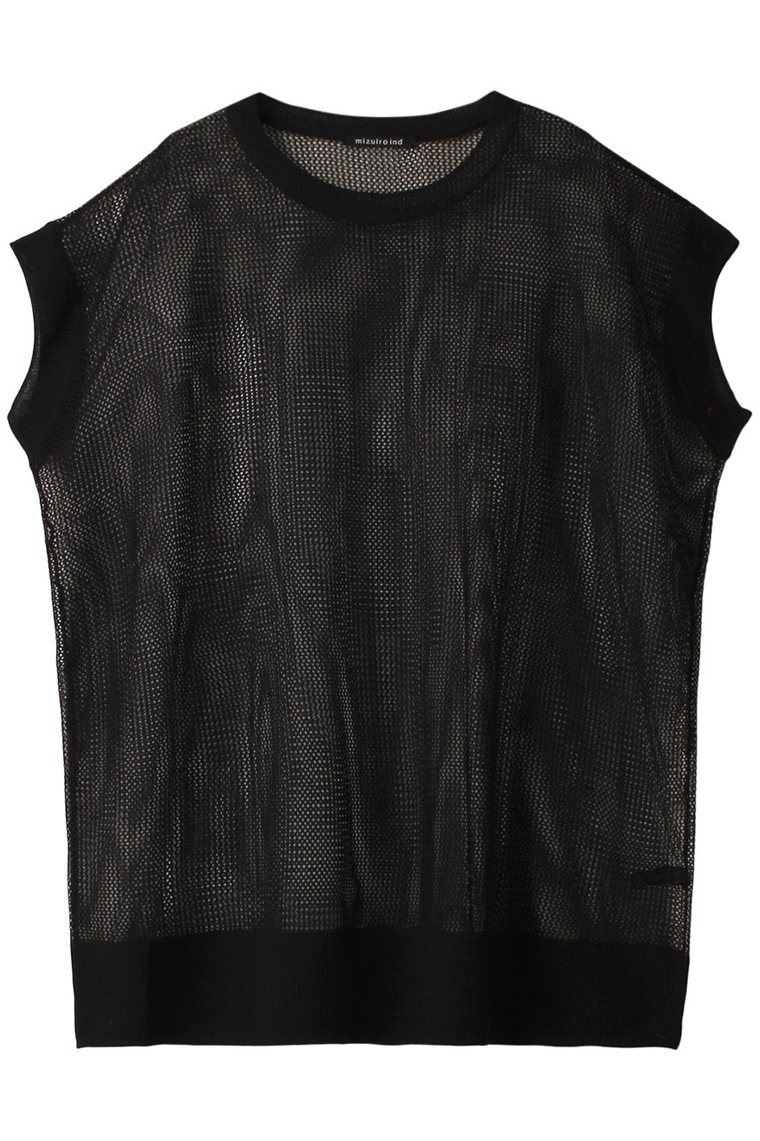 ミズイロインド/mizuiro indのmesh pattern vest ベスト(black/2-220015)