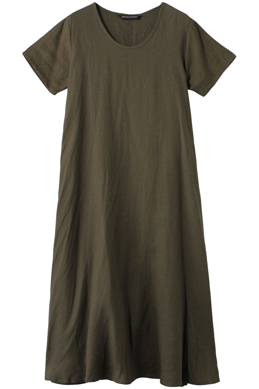 mizuiro ind half slv A line OP ワンピース (khaki, F) ミズイロインド ELLE SHOP mizuiro ind half slv A line OP ワンピース (khaki, F) ミズイロインド ELLE SHOP