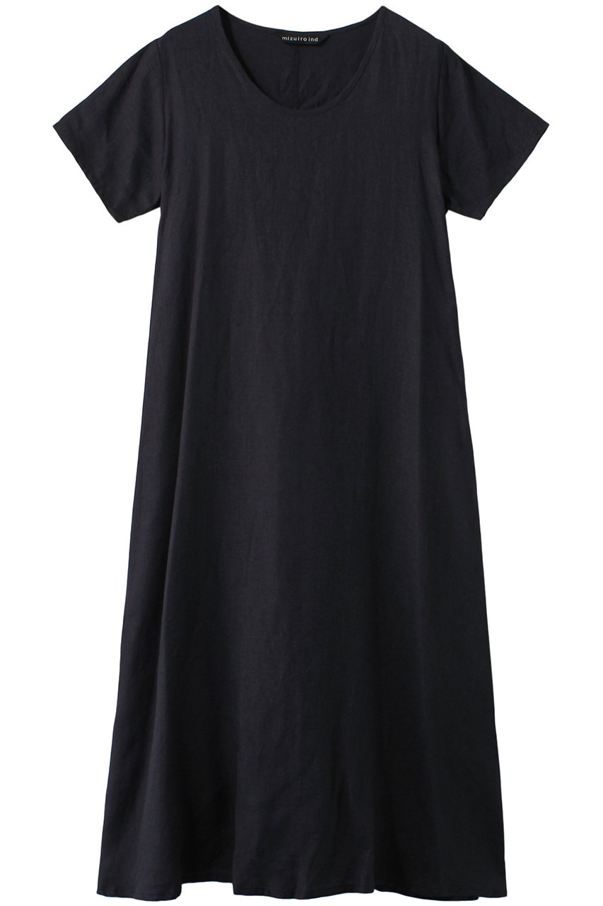 mizuiro ind half slv A line OP ワンピース (navy, F) ミズイロインド ELLE SHOP mizuiro ind half slv A line OP ワンピース (navy, F) ミズイロインド ELLE SHOP