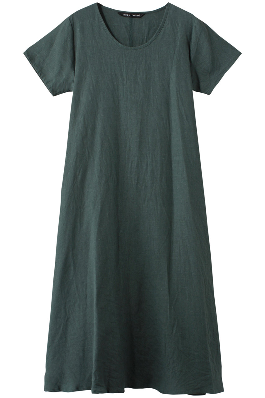 mizuiro ind half slv A line OP ワンピース (green, F) ミズイロインド ELLE SHOP mizuiro ind half slv A line OP ワンピース (green, F) ミズイロインド ELLE SHOP