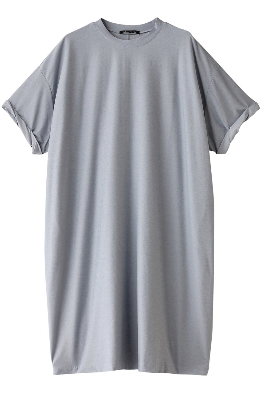 mizuiro ind crew neck roll up slv wide OP ワンピース (l.blue, F) ミズイロインド ELLE SHOP mizuiro ind crew neck roll up slv wide OP ワンピース (l.blue, F) ミズイロインド ELLE SHOP