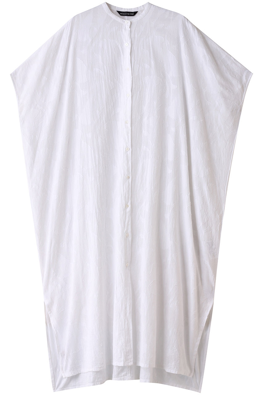 mizuiro ind India fabric stand collar OP ワンピース (off whiteA, F) ミズイロインド ELLE SHOP mizuiro ind India fabric stand collar OP ワンピース (off whiteA, F) ミズイロインド ELLE SHOP