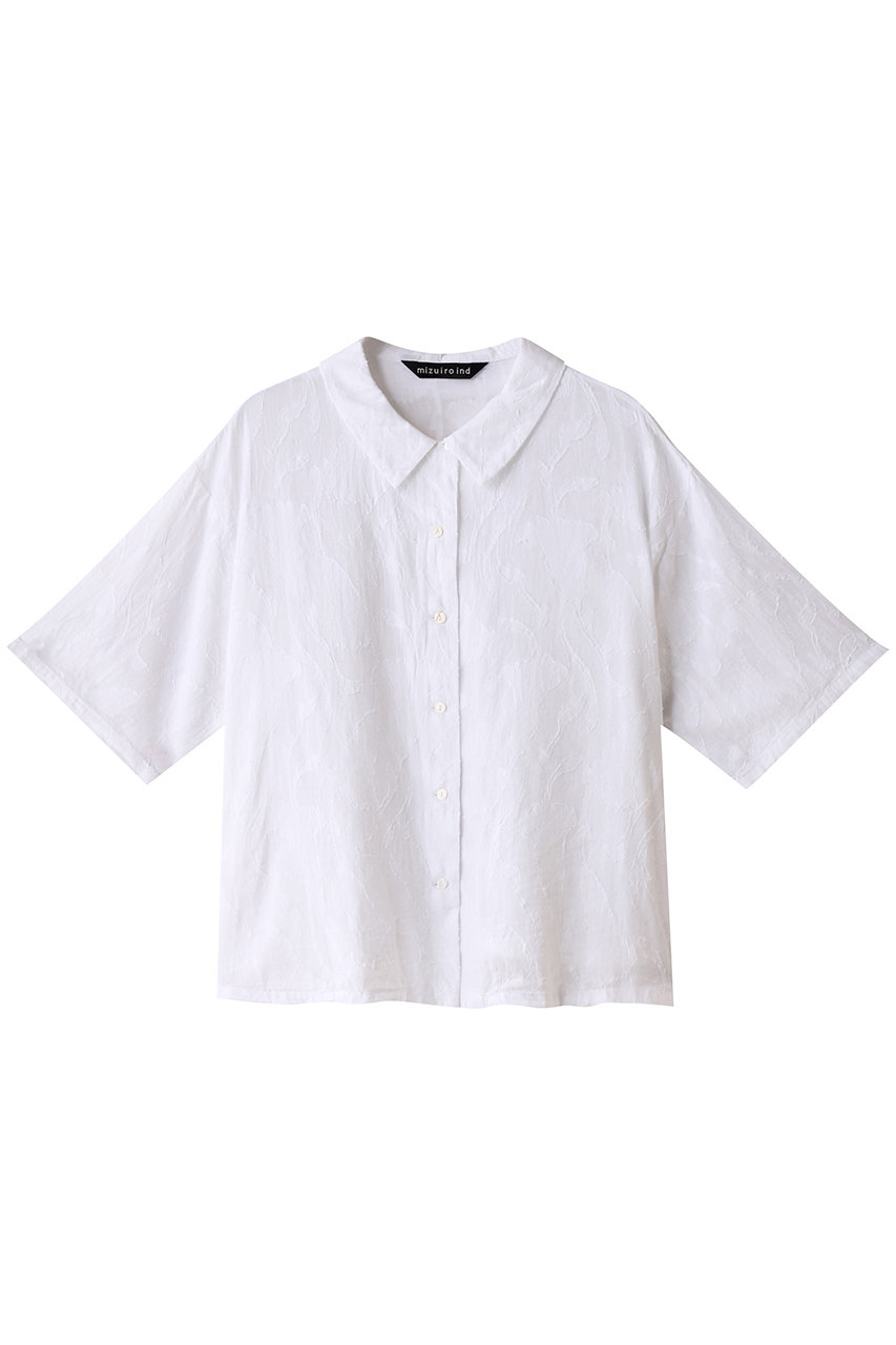 mizuiro ind India fabric half slv shirt シャツ (off whiteA, F) ミズイロインド ELLE SHOP mizuiro ind India fabric half slv shirt シャツ (off whiteA, F) ミズイロインド ELLE SHOP