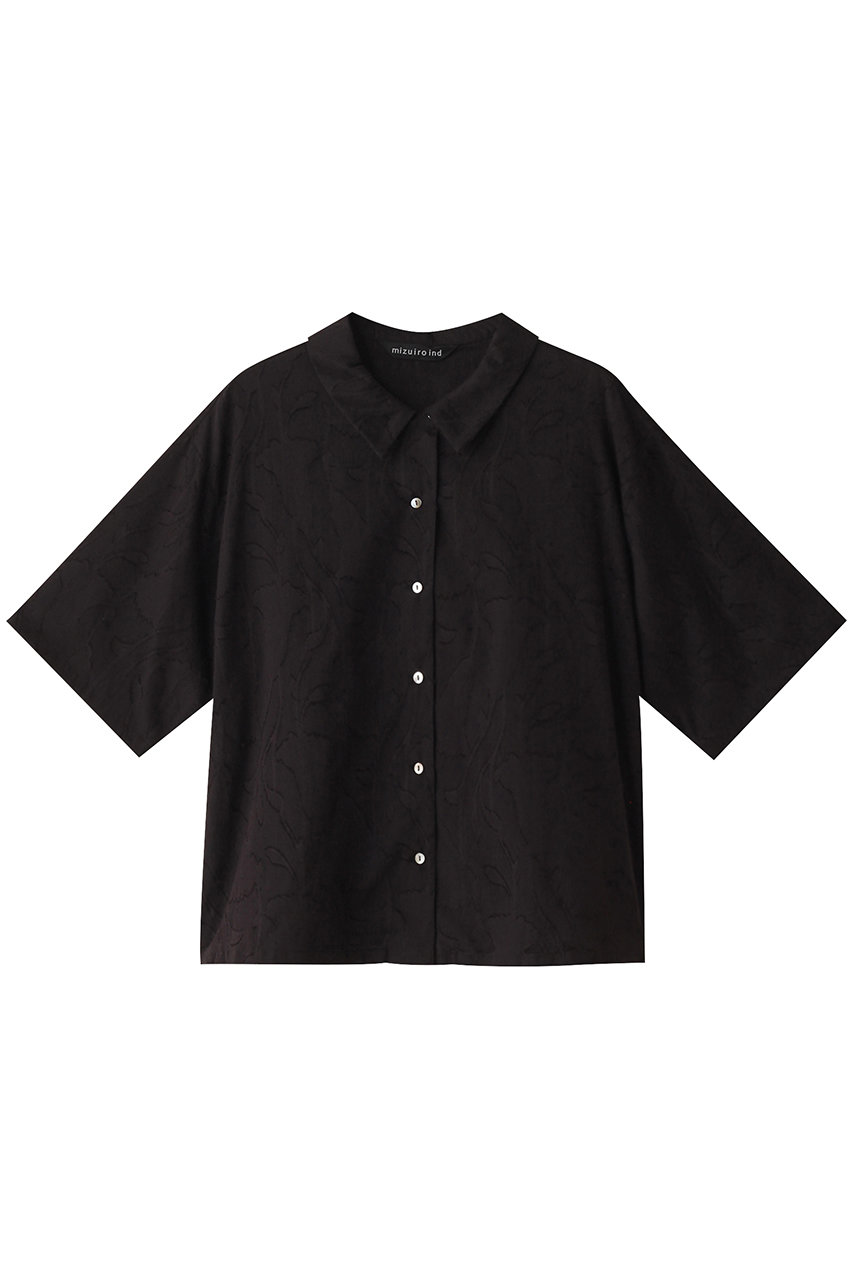mizuiro ind India fabric half slv shirt シャツ (blackA, F) ミズイロインド ELLE SHOP mizuiro ind India fabric half slv shirt シャツ (blackA, F) ミズイロインド ELLE SHOP