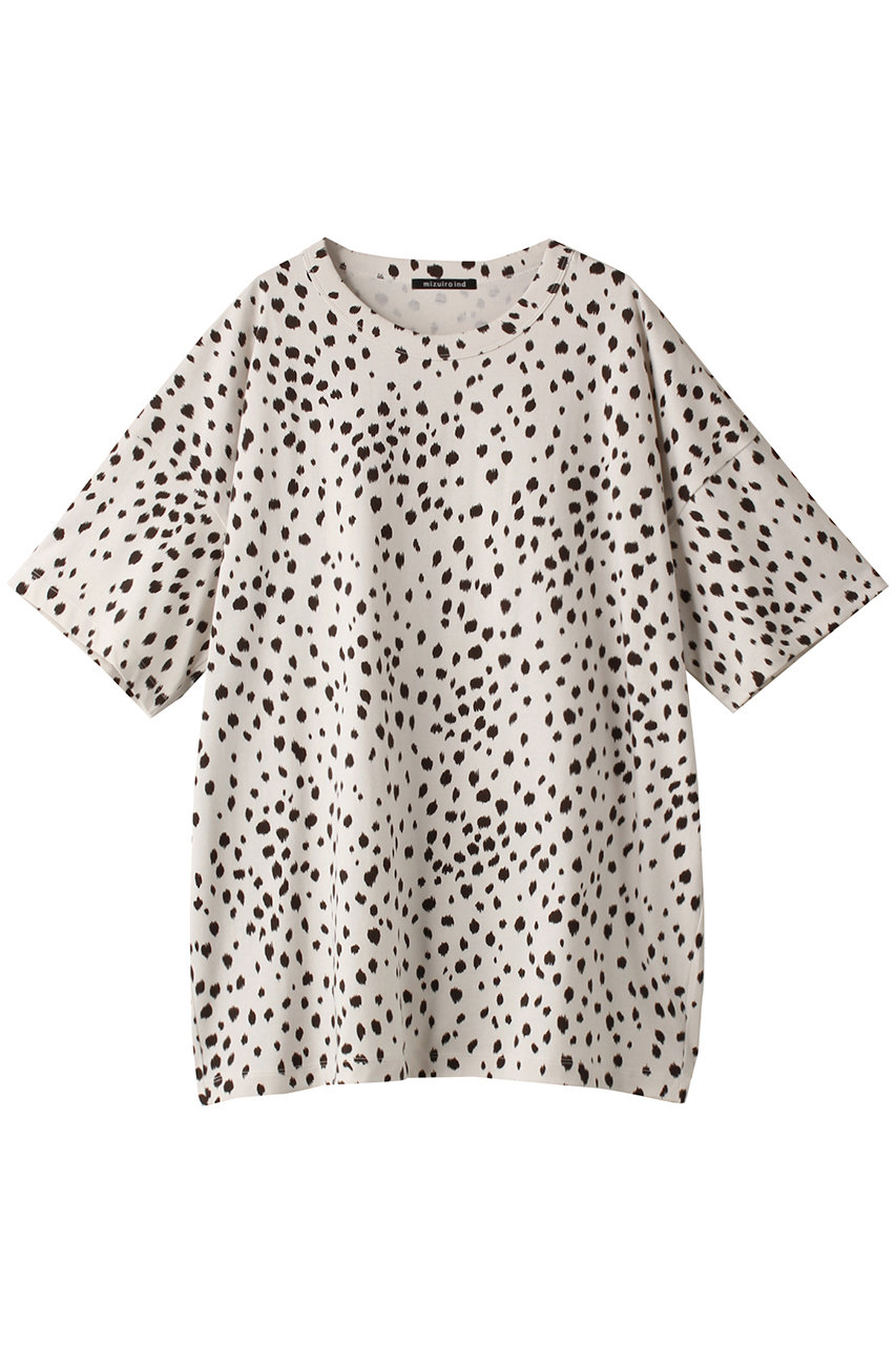 animal print wide Tシャツ