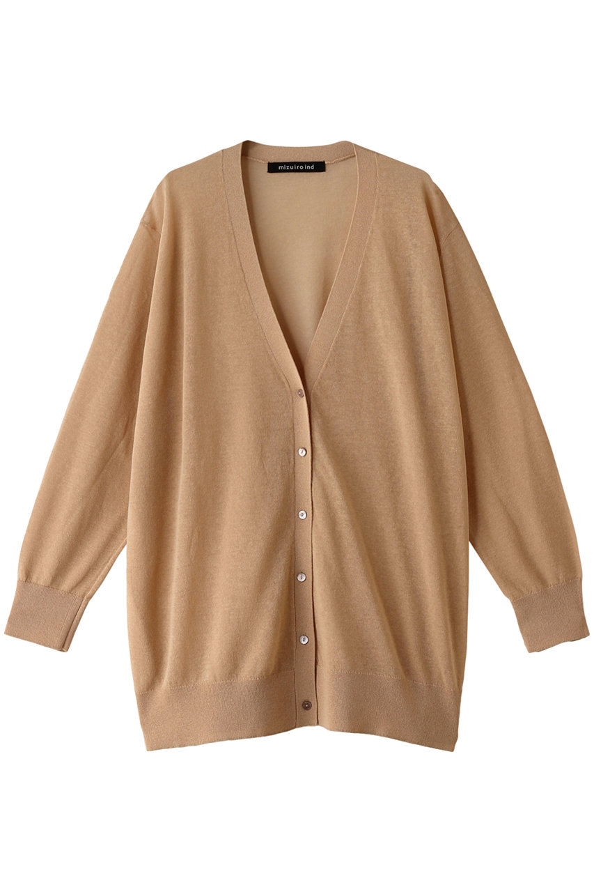 mizuiro ind hi-guage tunic CD カーディガン (beige, F) ミズイロインド ELLE SHOP mizuiro ind hi-guage tunic CD カーディガン (beige, F) ミズイロインド ELLE SHOP