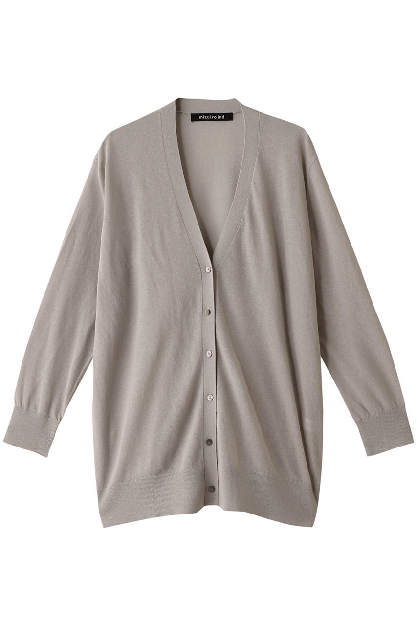 mizuiro ind hi-guage tunic CD カーディガン (l.gray, F) ミズイロインド ELLE SHOP mizuiro ind hi-guage tunic CD カーディガン (l.gray, F) ミズイロインド ELLE SHOP