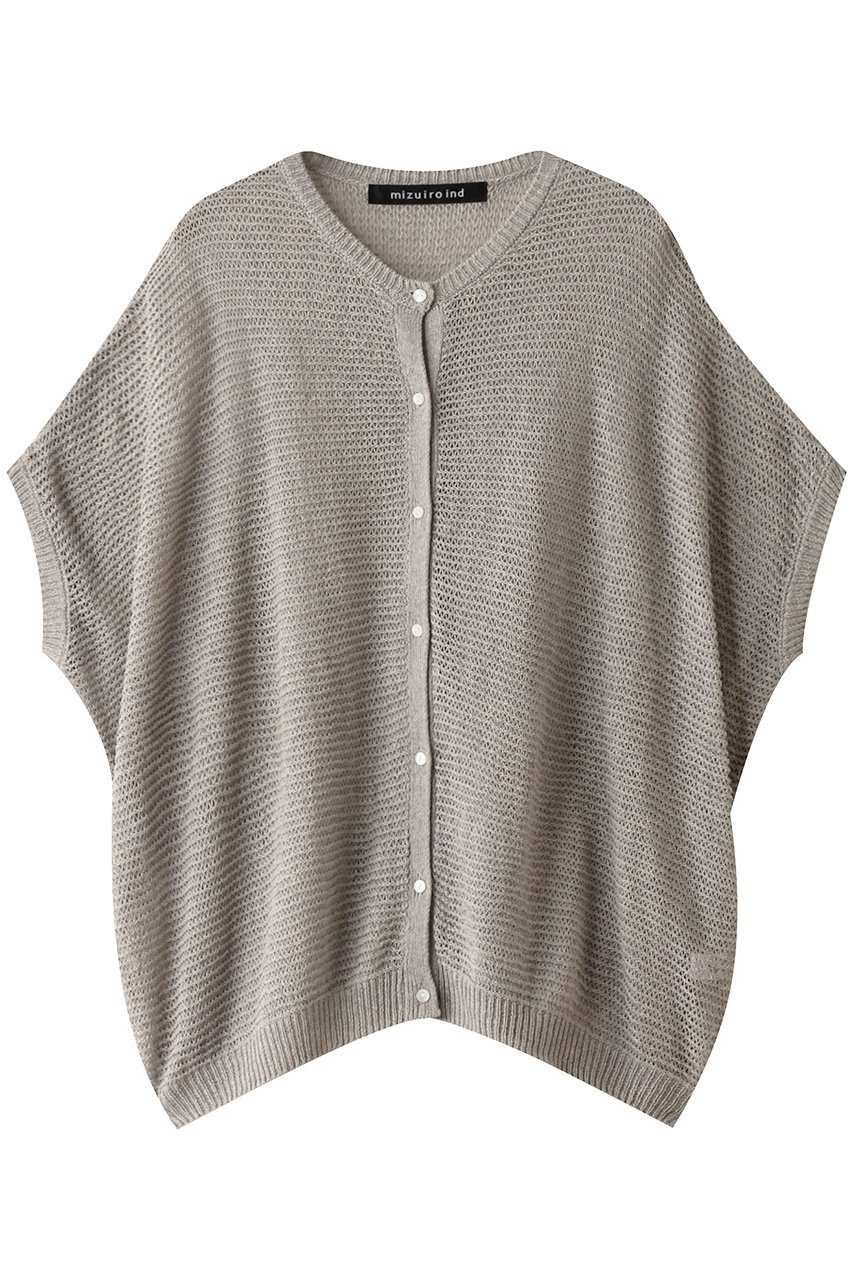 mizuiro ind mesh cocoon wide C/D カーディガン (kinari, F) ミズイロインド ELLE SHOP mizuiro ind mesh cocoon wide C/D カーディガン (kinari, F) ミズイロインド ELLE SHOP