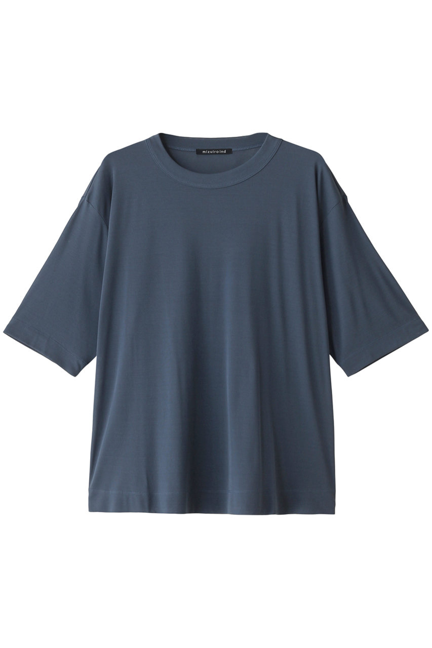 mizuiro ind gauze crew neck half slv T Tシャツ (blue, F) ミズイロインド ELLE SHOP mizuiro ind gauze crew neck half slv T Tシャツ (blue, F) ミズイロインド ELLE SHOP