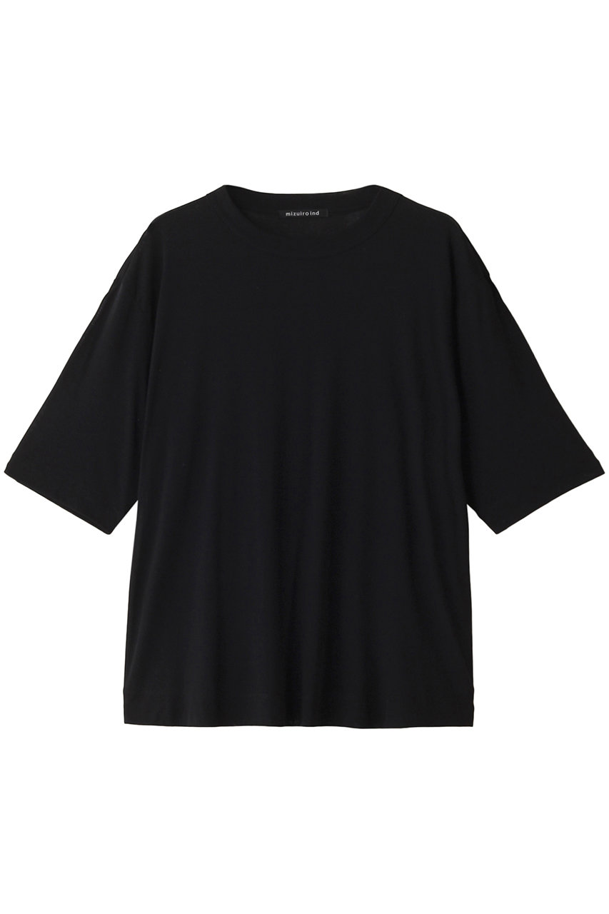mizuiro ind gauze crew neck half slv T Tシャツ (black, F) ミズイロインド ELLE SHOP mizuiro ind gauze crew neck half slv T Tシャツ (black, F) ミズイロインド ELLE SHOP