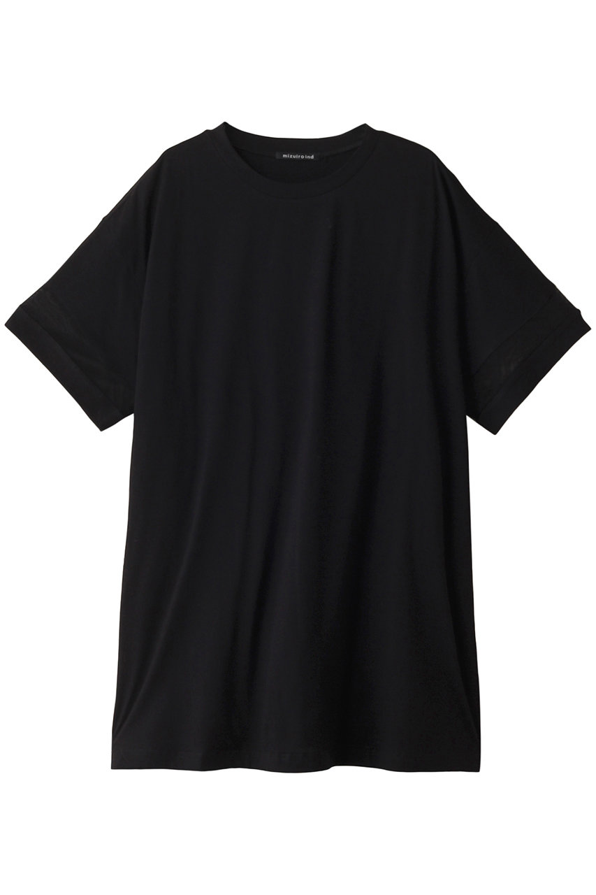 ミズイロインド/mizuiro indのmesh slv tunic OP ワンピース(black/2-250071)