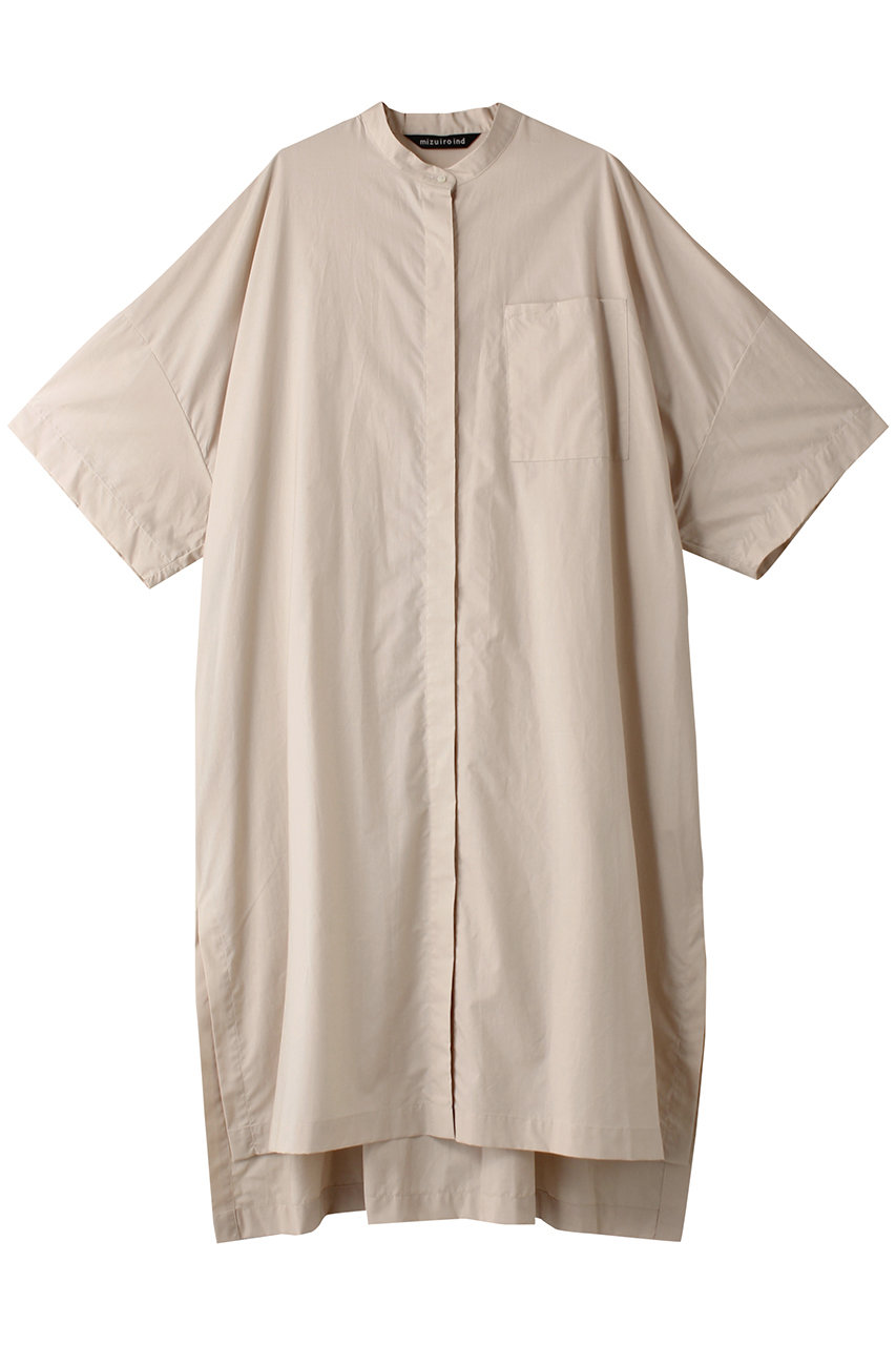 mizuiro ind stand collar hlf slv shirt OP ワンピース (l.grayA, F) ミズイロインド ELLE SHOP mizuiro ind stand collar hlf slv shirt OP ワンピース (l.grayA, F) ミズイロインド ELLE SHOP