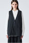 deep V neck wide vest ベスト ミズイロインド/mizuiro ind