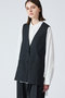 deep V neck wide vest ベスト ミズイロインド/mizuiro ind